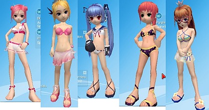 2009swimsuits Arin and her plastic bags