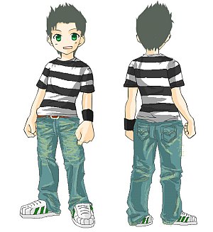 Ken's striped shirt & jeans