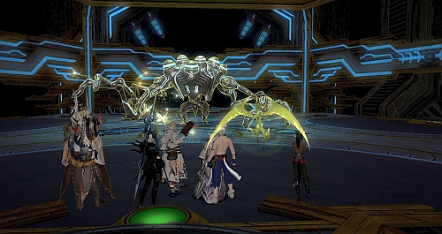 Facing off against giant robo tentacle monster